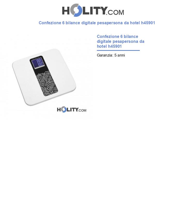 Confezione 6 bilance digitale pesapersona da hotel h45901