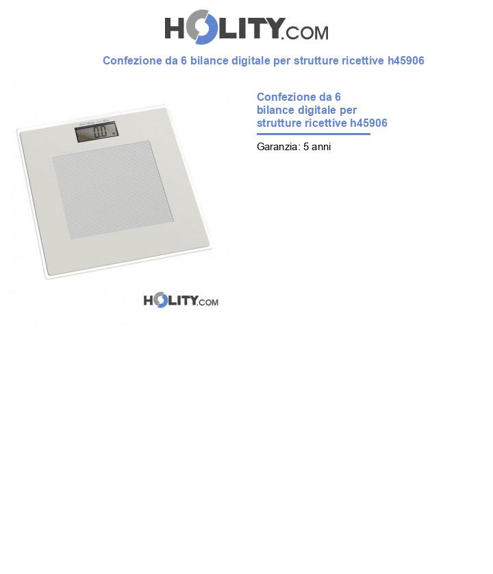 Confezione da 6 bilance digitale per strutture ricettive h45906