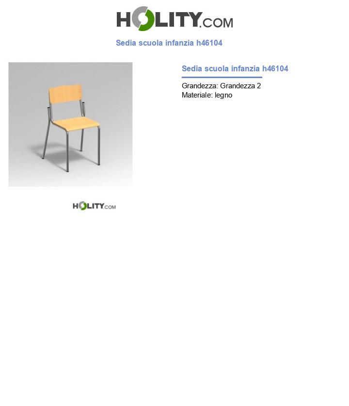 Sedia scuola infanzia h46104