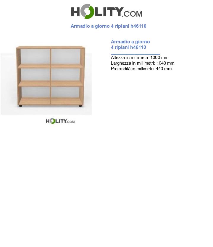 Armadio a giorno 4 ripiani h46110
