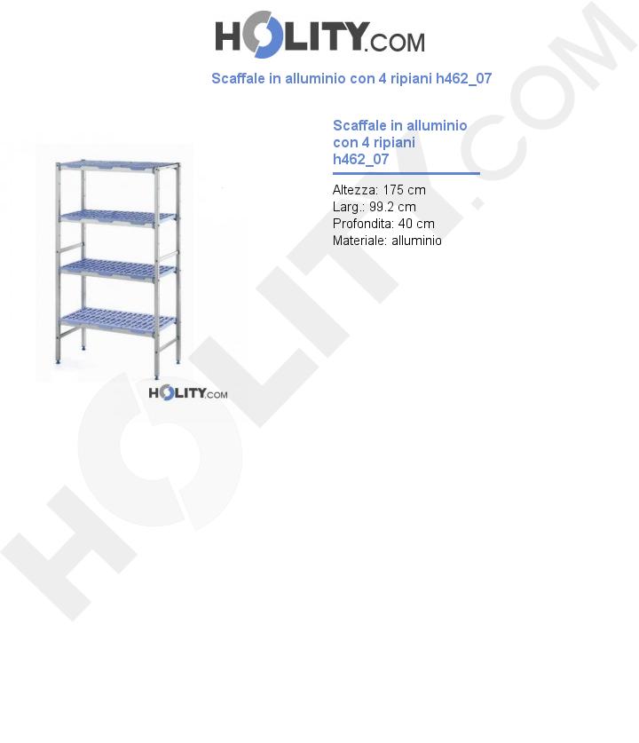 Scaffale in alluminio con 4 ripiani h462_07