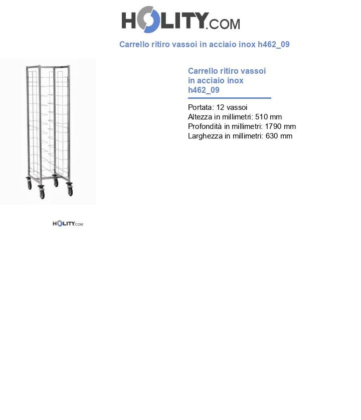 Carrello ritiro vassoi in acciaio inox h462_09