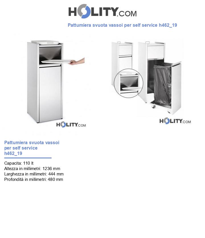 Pattumiera svuota vassoi per self service h462_19