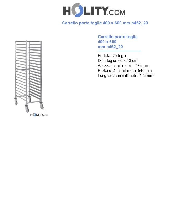Carrello porta teglie 400 x 600 mm h462_20