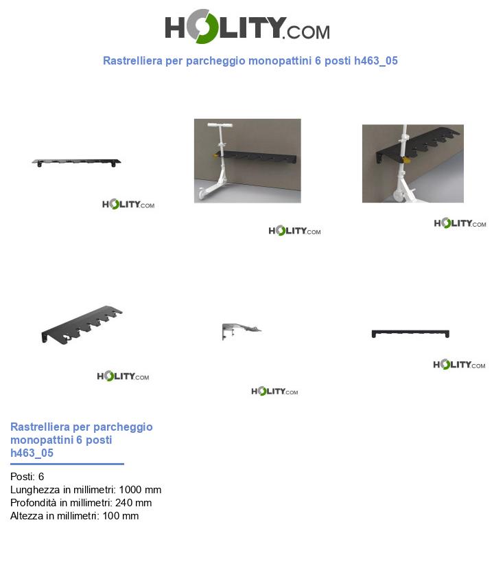 Rastrelliera per parcheggio monopattini 6 posti h463_05