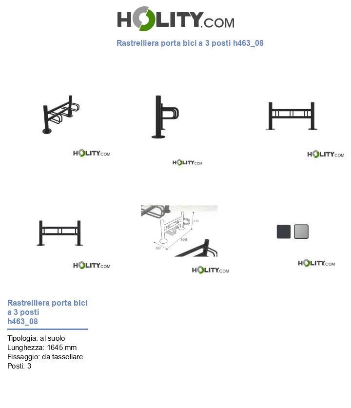 Rastrelliera porta bici a 3 posti h463_08