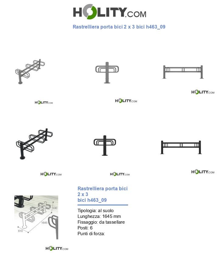 Rastrelliera porta bici 2 x 3 bici h463_09