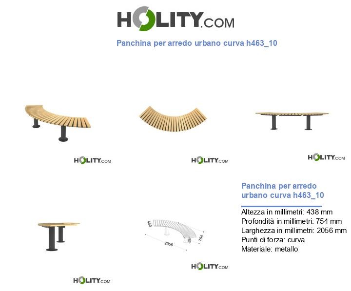 Panchina per arredo urbano curva h463_10