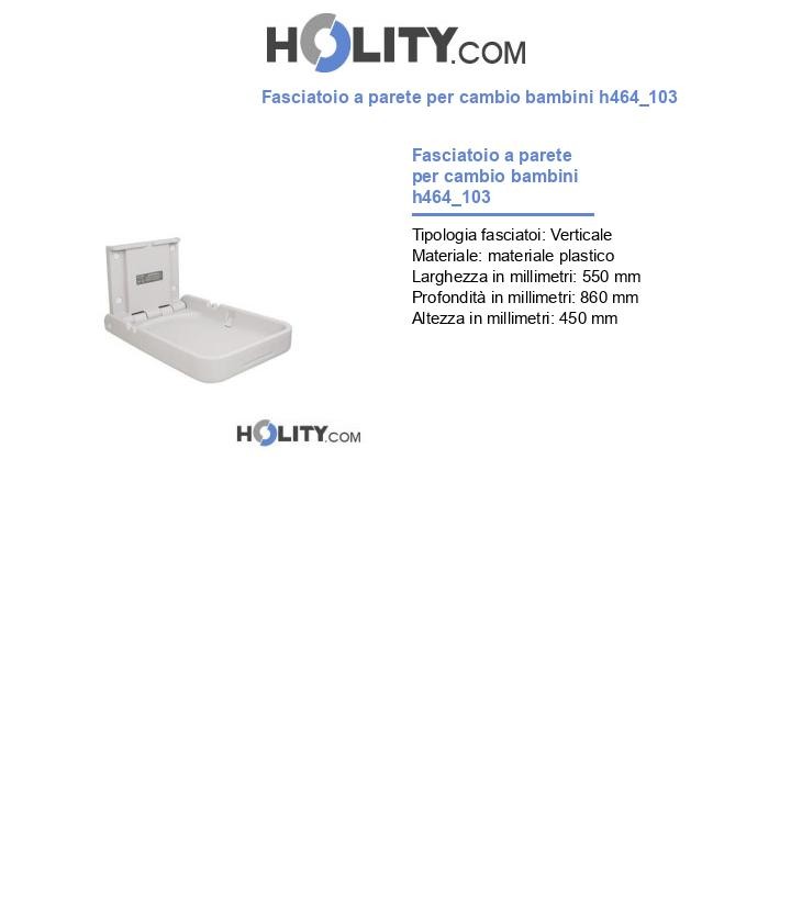 Fasciatoio a parete per cambio bambini h464_103