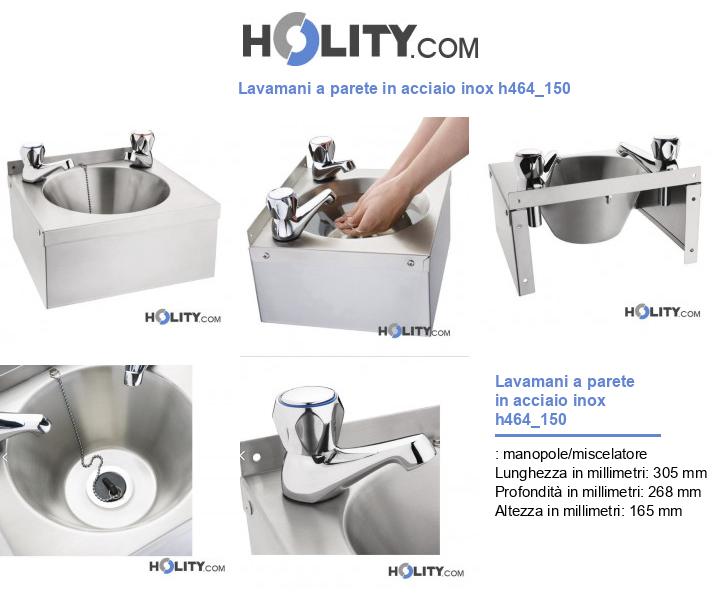 Lavamani piccolo a parete in acciaio inox h464_150