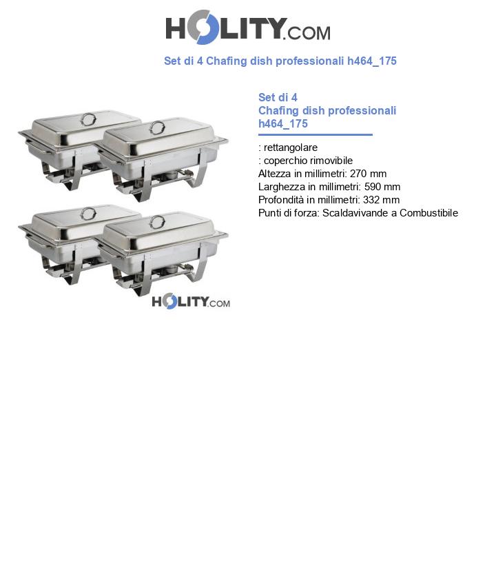 Set di 4 Chafing dish professionali h464_175