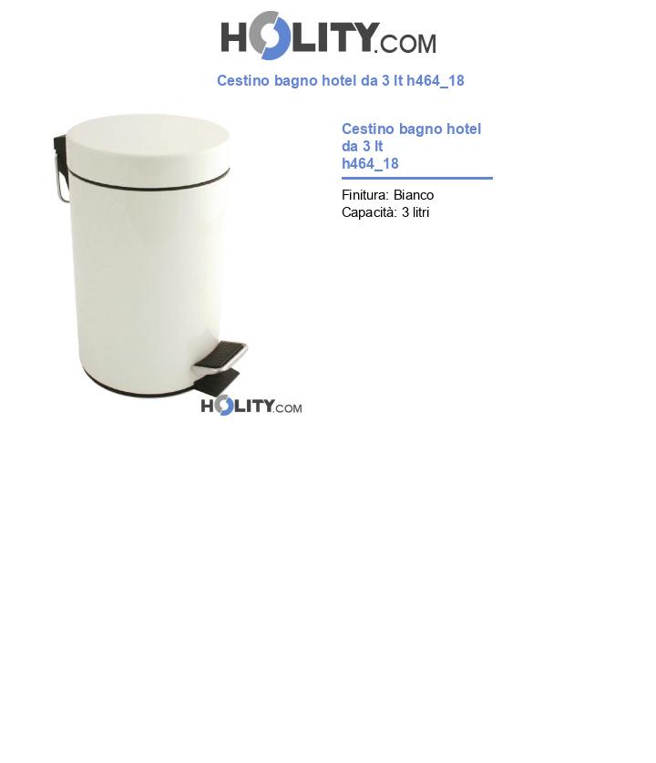 Cestino bagno hotel da 3 lt h464_18