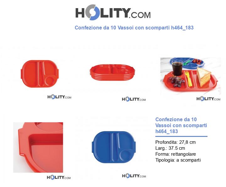 Confezione da 10 Vassoi con scomparti h464_183