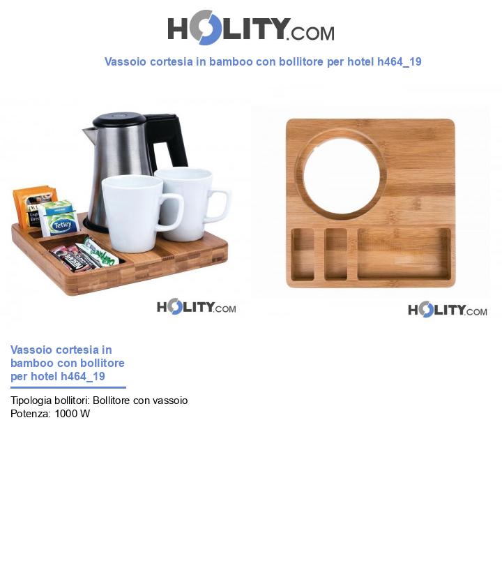 Vassoio cortesia in bamboo con bollitore per hotel h464_19