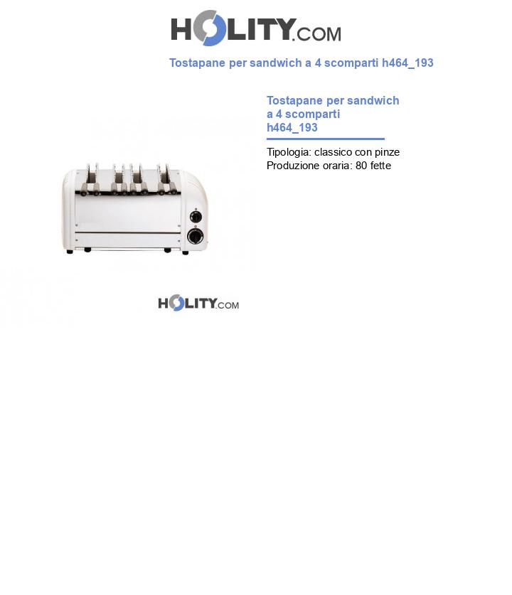 Tostapane per sandwich a 4 scomparti h464_193