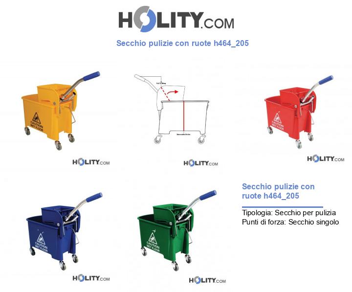 Secchio pulizie con ruote h464_205