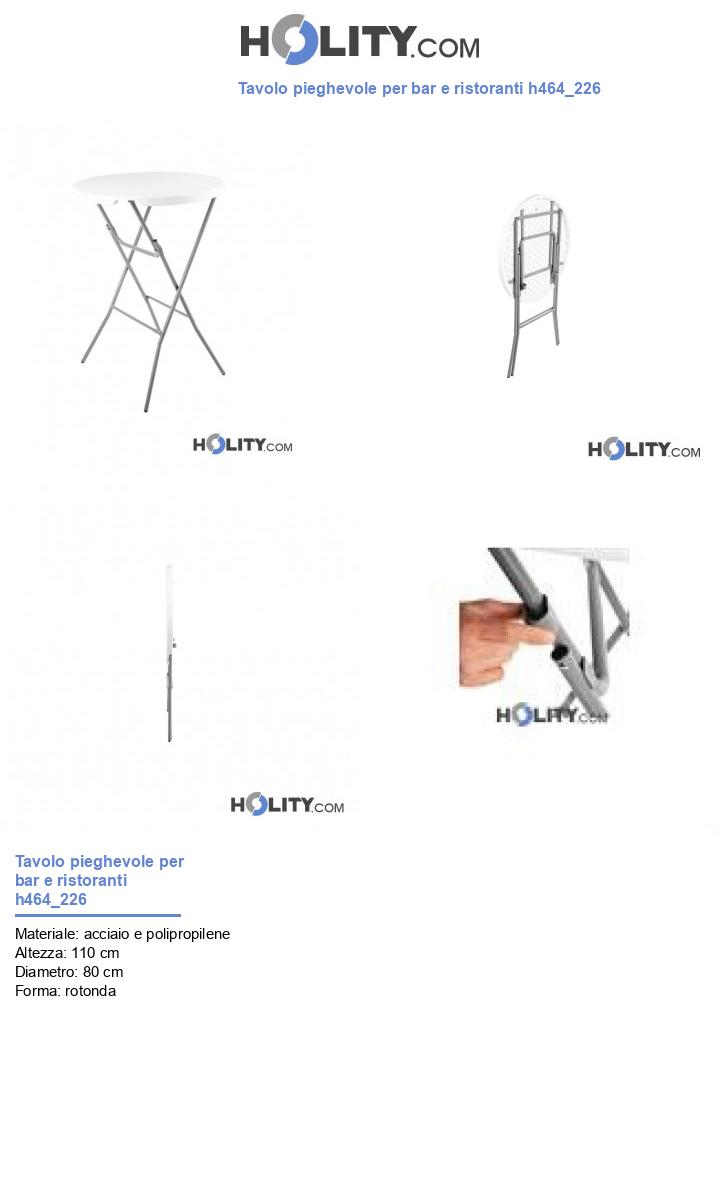Tavolo pieghevole per bar e ristoranti h464_226