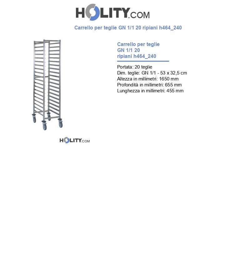 Carrello per teglie GN 1/1 20 ripiani h464_240