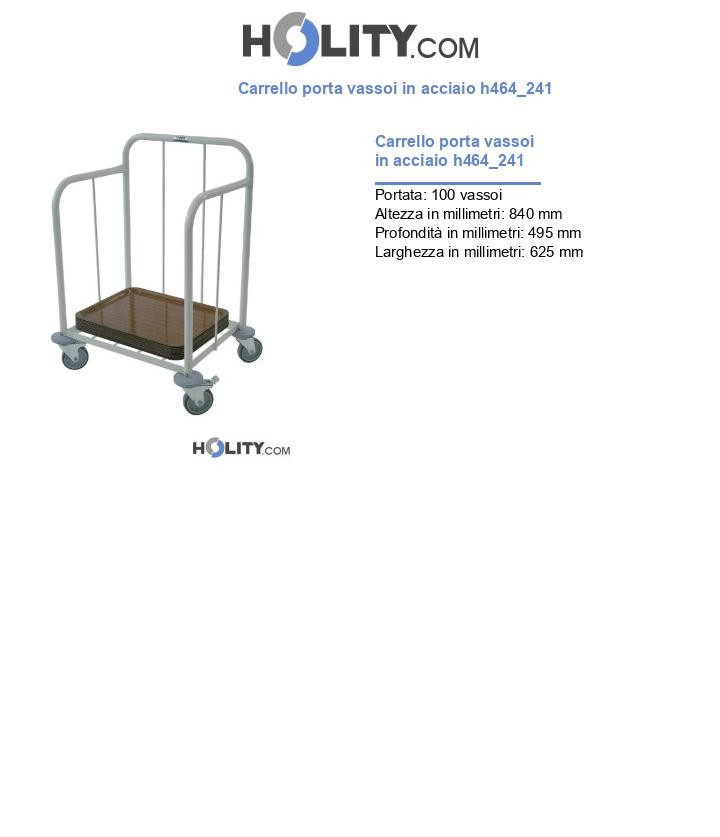 Carrello porta vassoi in acciaio h464_241