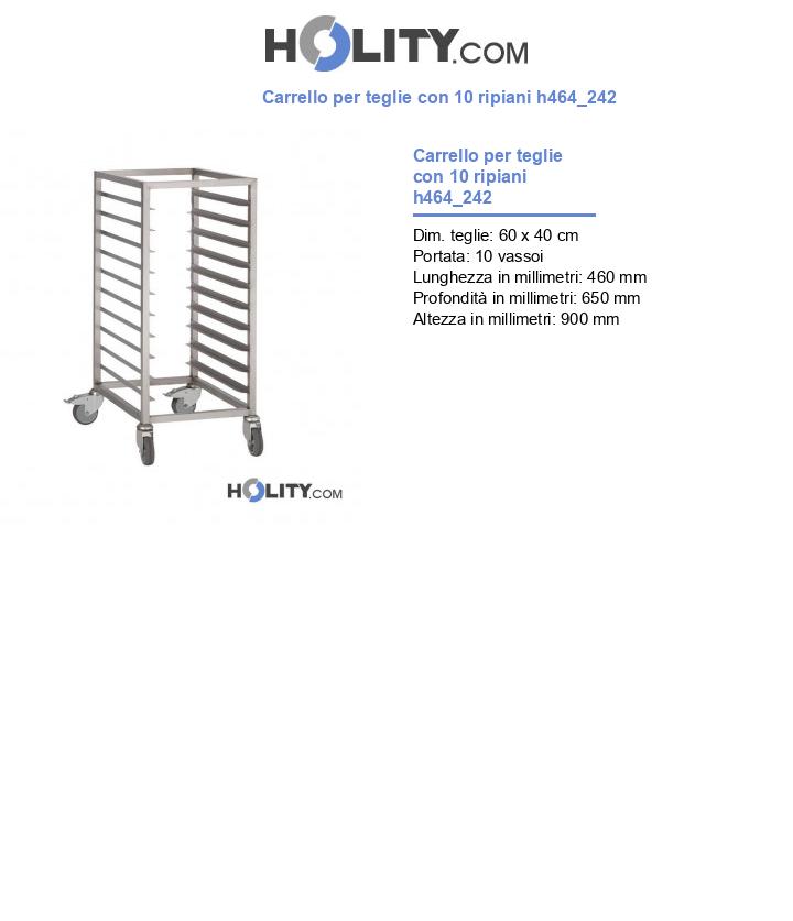Carrello per teglie con 10 ripiani h464_242