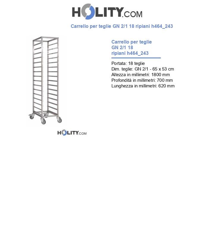 Carrello per teglie GN 2/1 18 ripiani h464_243