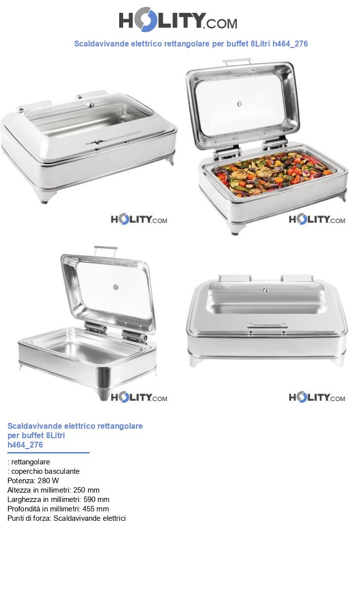 Scaldavivande elettrico rettangolare per buffet 8Litri h464_276
