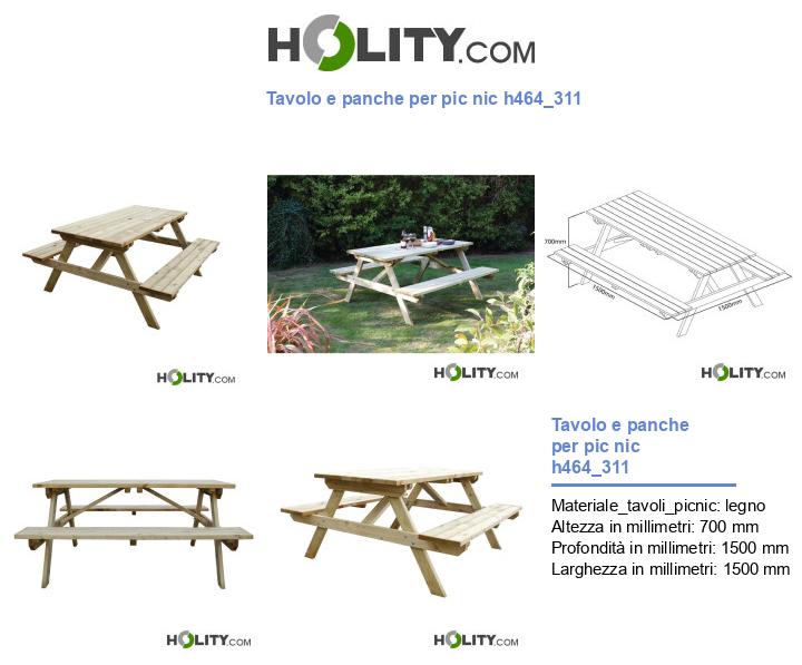 Tavolo e panche per pic nic h464_311
