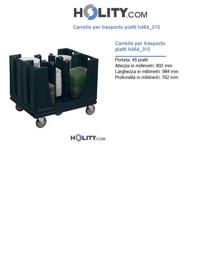 Carrello per trasporto piatti h464_315