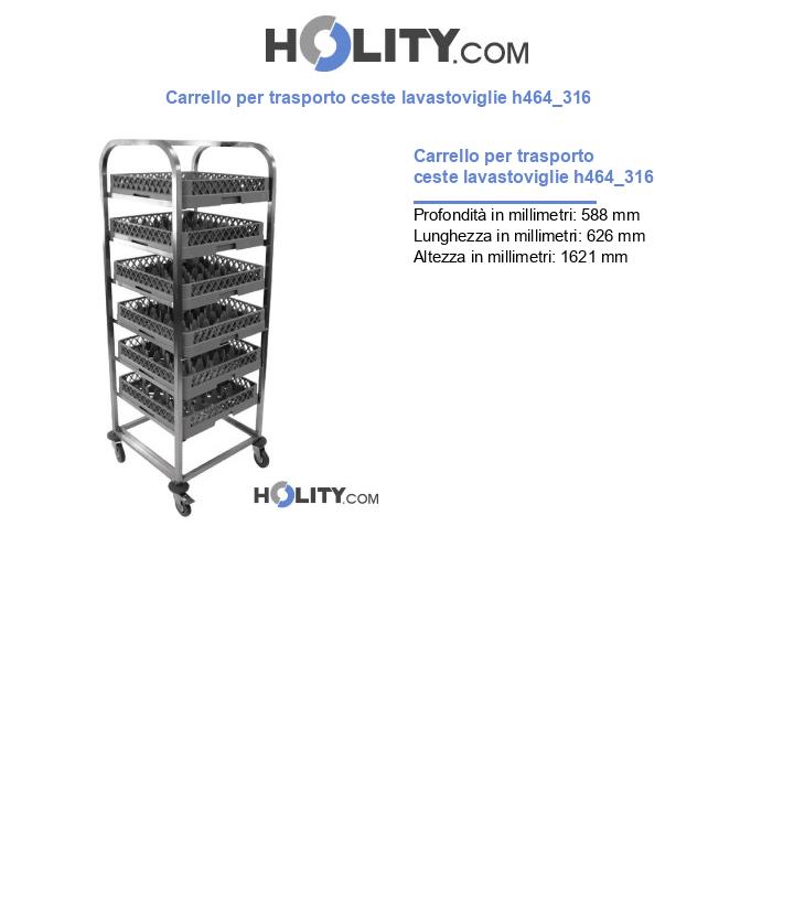 Carrello per trasporto ceste lavastoviglie h464_316