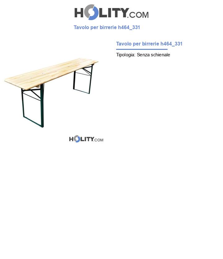 Tavolo per birrerie h464_331