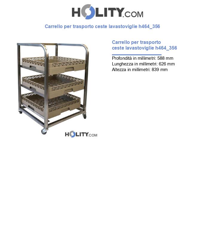 Carrello per trasporto ceste lavastoviglie h464_356