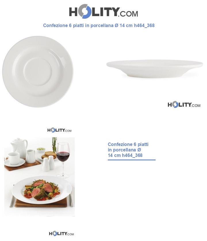 Confezione 6 piatti in porcellana Ø 14 cm h464_368
