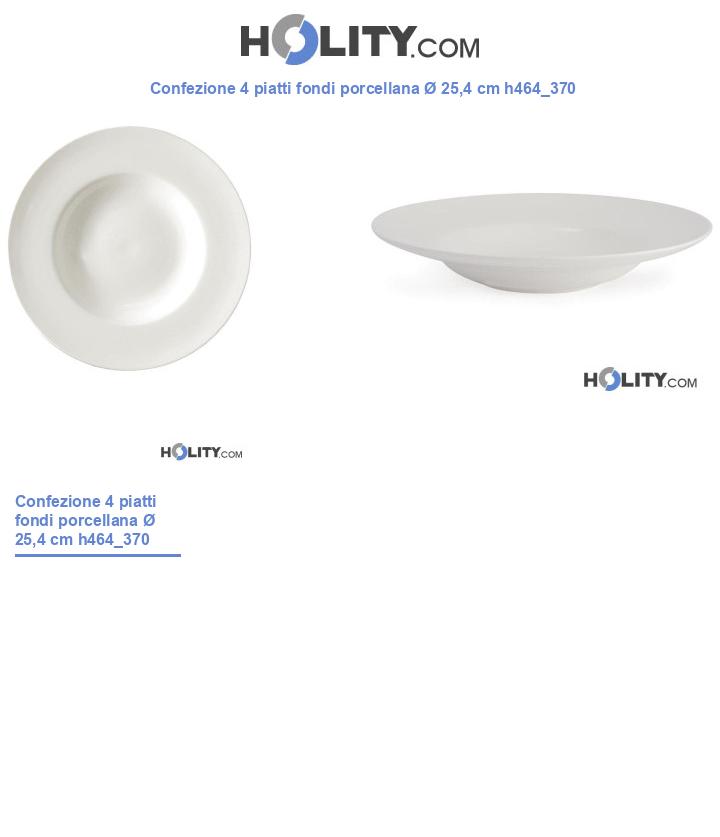 Confezione 4 piatti fondi porcellana Ø 25,4 cm h464_370