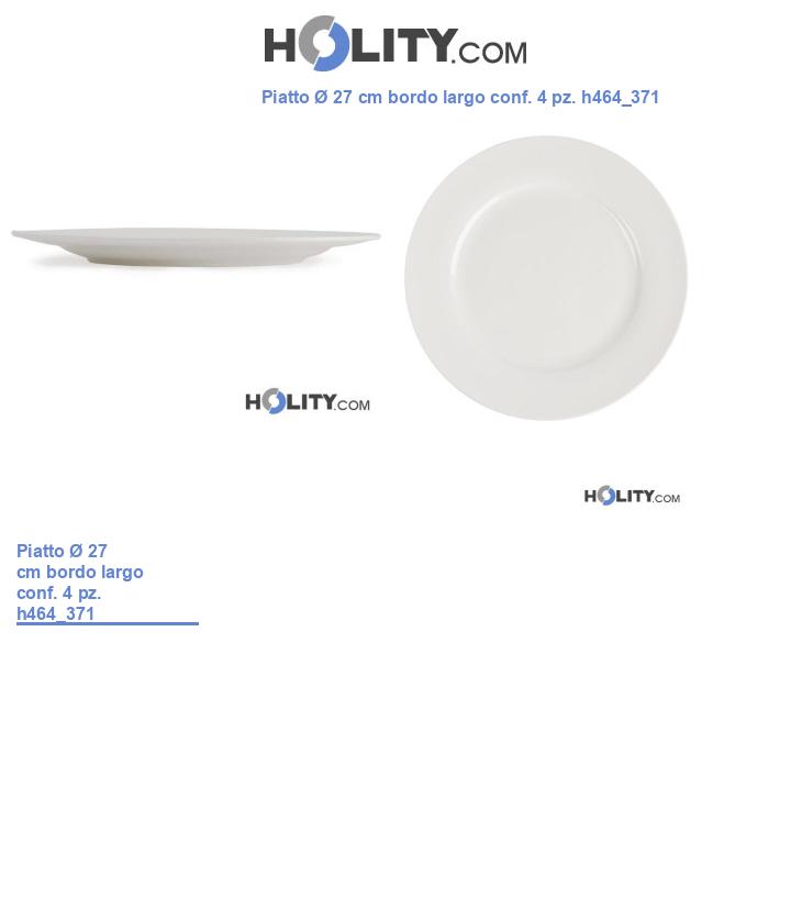 Piatto Ø 27 cm bordo largo conf. 4 pz. h464_371