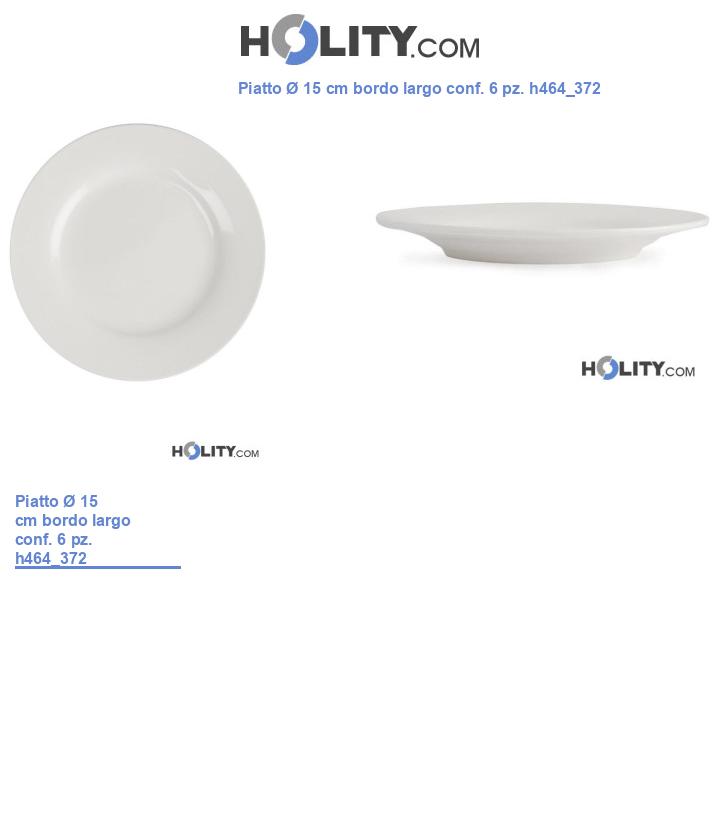 Piatto Ø 15 cm bordo largo conf. 6 pz. h464_372