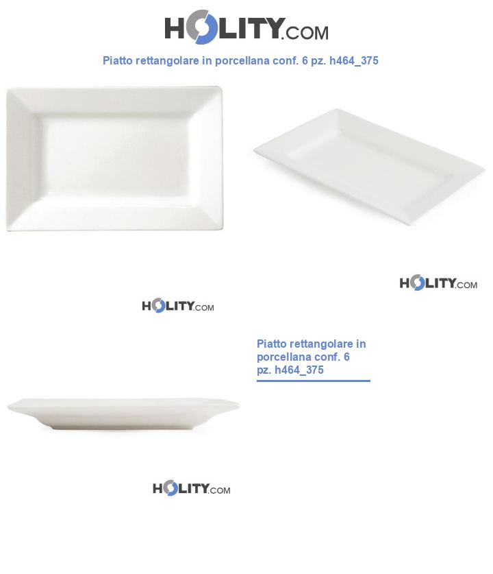 Piatto rettangolare in porcellana conf. 6 pz. h464_375
