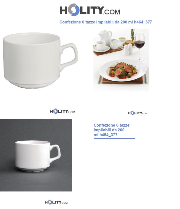 Confezione 6 tazze impilabili da 200 ml h464_377