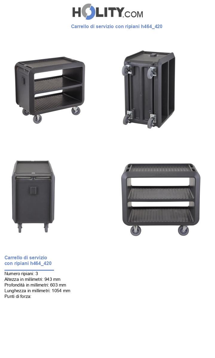 Carrello di servizio con ripiani h464_420