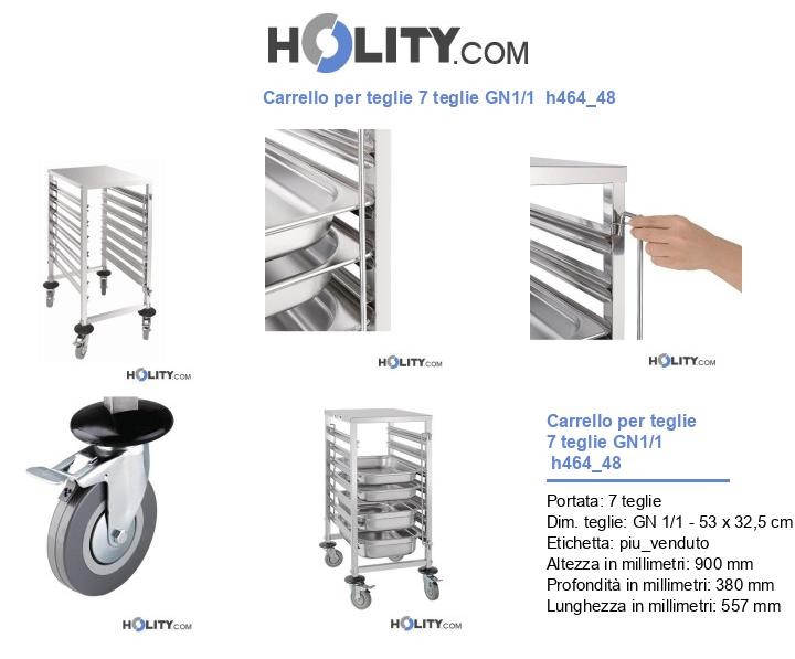Carrello per teglie 7 teglie GN1/1 h464_48