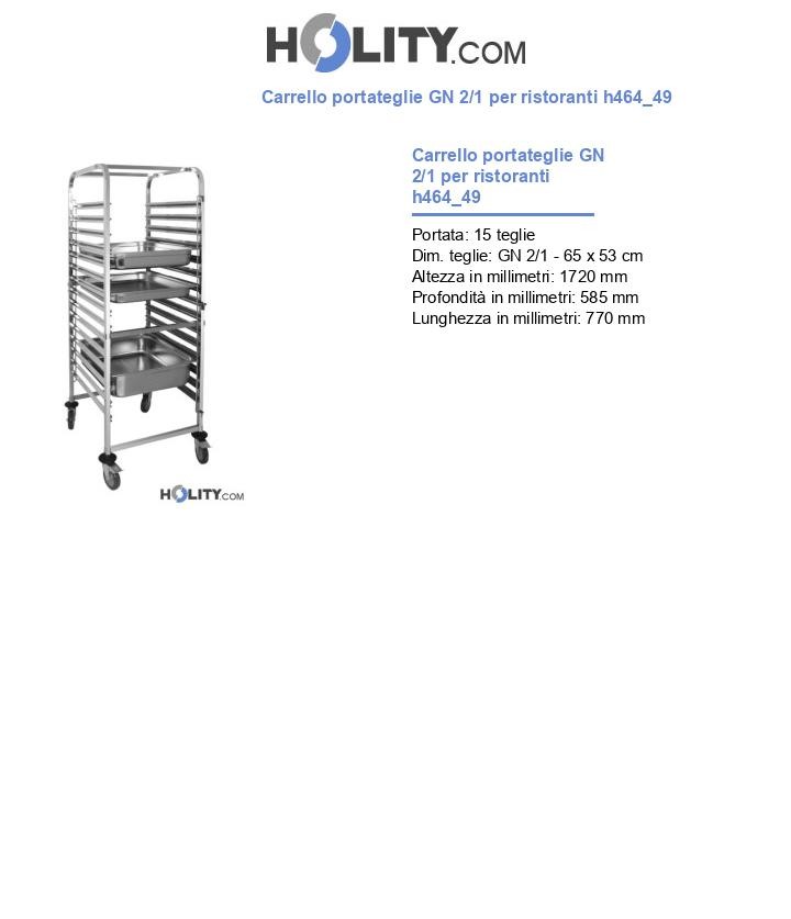 Carrello portateglie GN 2/1 per ristoranti h464_49