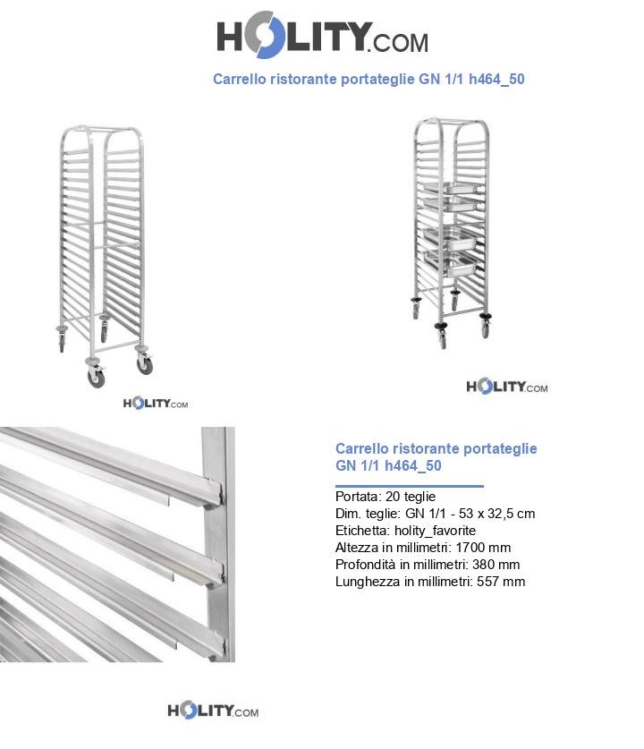 Carrello ristorante portateglie GN 1/1 h464_50
