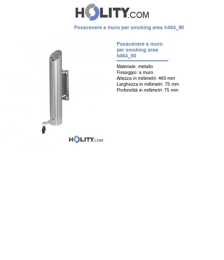 Posacenere a muro per smoking area h464_90