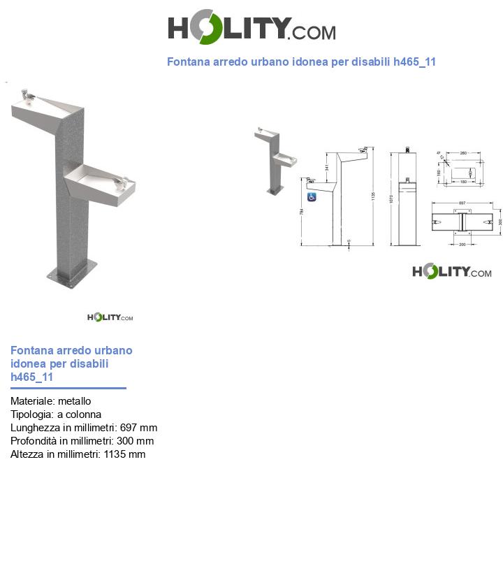 Fontana arredo urbano idonea per disabili h465_11