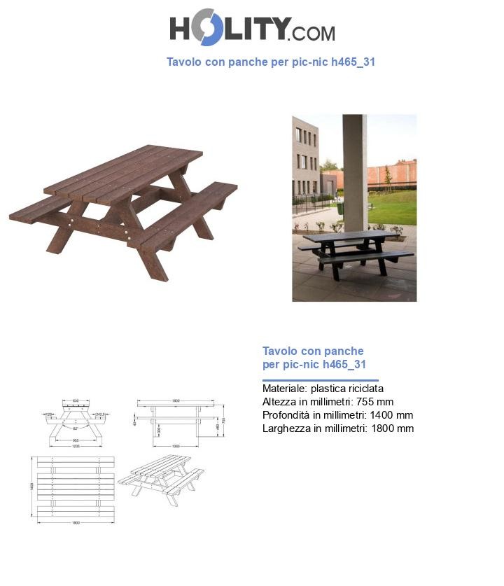 Tavolo con panche per pic-nic h465_31