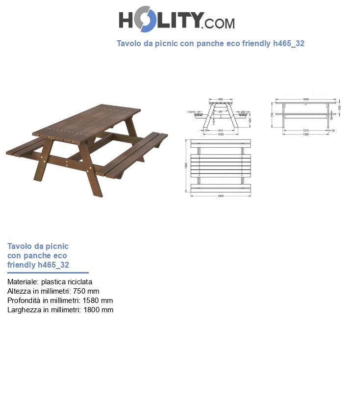 Tavolo da picnic con panche eco friendly h465_32