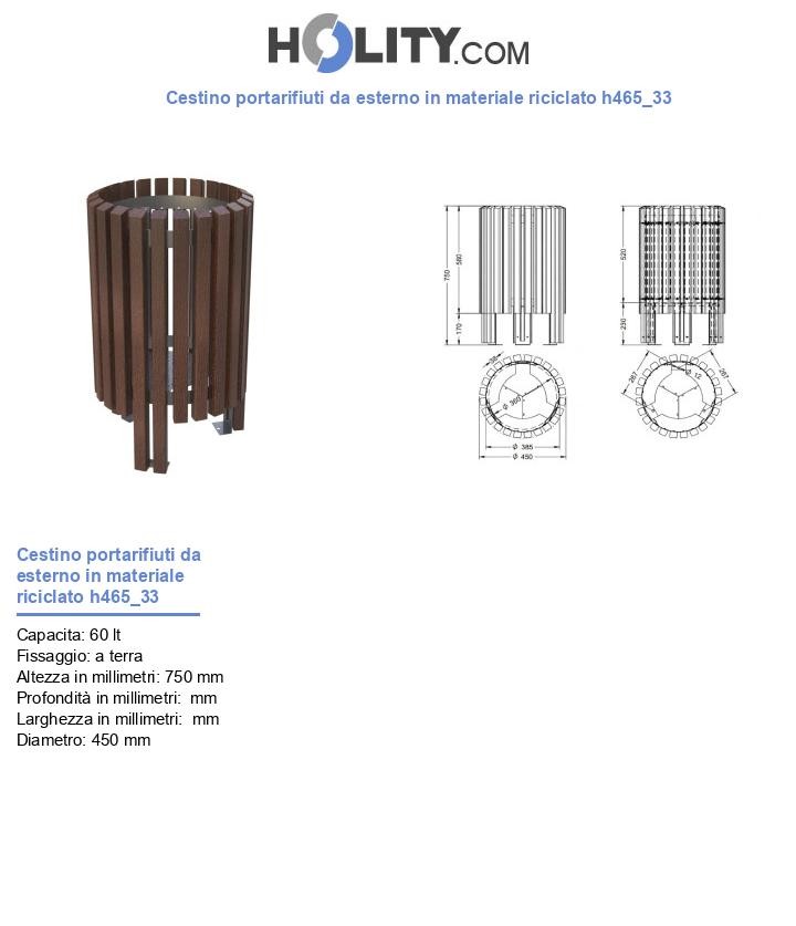 Cestino portarifiuti da esterno in materiale riciclato h465_33