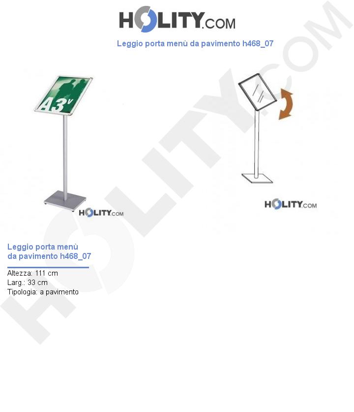 Leggio porta menù da pavimento h468_07