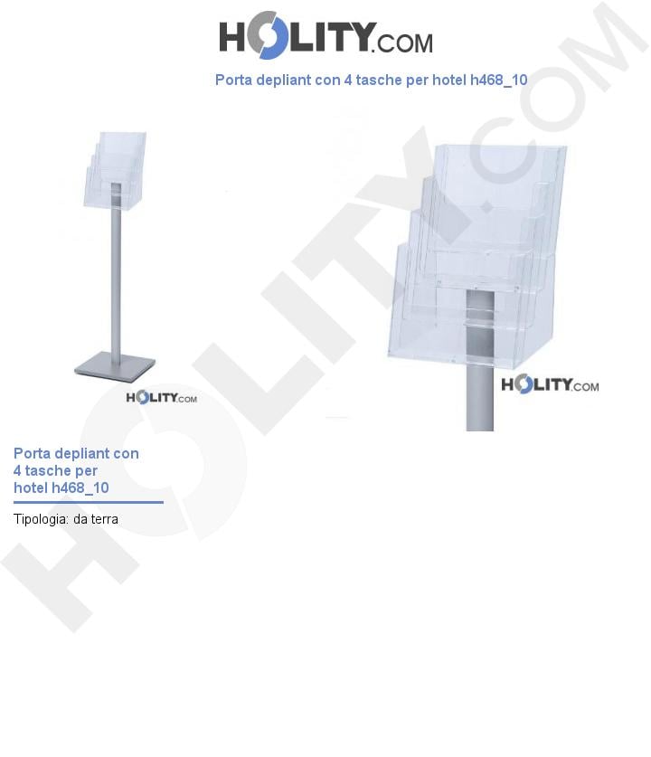 Porta depliant con 4 tasche per hotel h468_10
