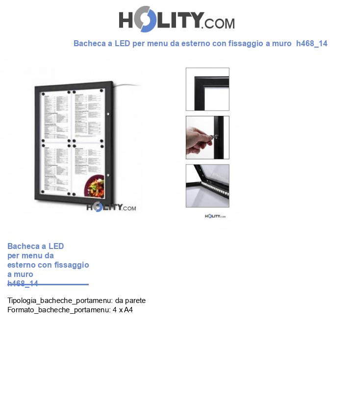 Bacheca a LED per menu da esterno con fissaggio a muro  h468_14