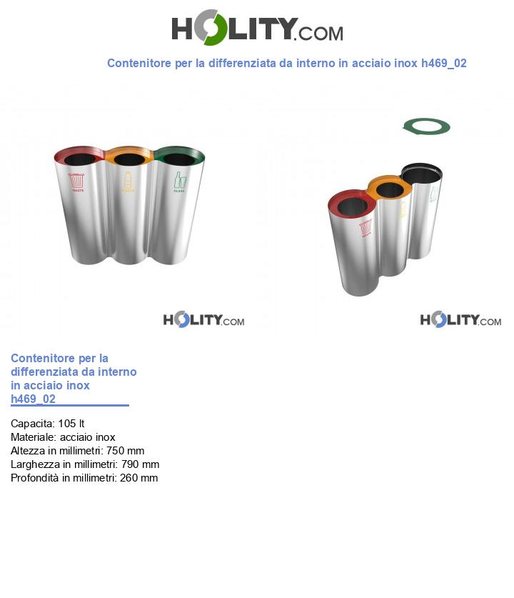 Contenitore per la differenziata da interno in acciaio inox h469_02